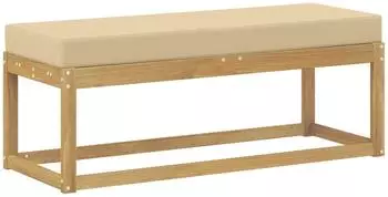 vidaXL Outdoor Hocker Bank Akazienholz massiv, wei&szlig;