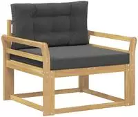 vidaXL Outdoor Mittelsofa Polyester Wei&szlig;