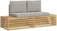 vidaXL 2 stk. Outdoor-Sofagarnitur Wei&szlig;