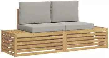 vidaXL Outdoor-Sofagarnitur 2-teilig, wei&szlig;