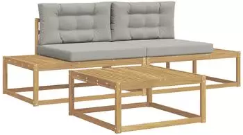 vidaXL Outdoor-Sofaset Polyester wei&szlig; (3386995)
