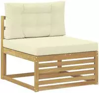 vidaXL Outdoor Mittelsofa Massivholz Akazie Wei&szlig; 83 x 79 x 73 cm