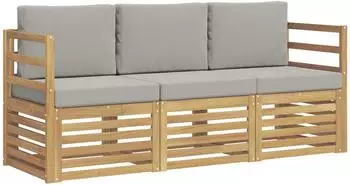 vidaXL Gartenlounge-Set Massivholz Akazie, 3-tlg. (3391296)