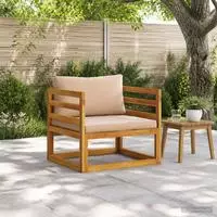 vidaXL Sofa-Element mit Kissen Massivholz Akazie Natur