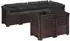 vidaXL Gartensofa 7-Sitzer mit Kissen, Rattan-Look PP, braun (3444163)