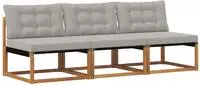 vidaXL 3 stk. Outdoor Mittelsofa Massivholz Akazie Natur