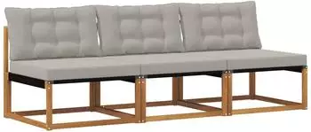 vidaXL Outdoor Mittelsofa-Set Akazien-Massivholz, 3-tlg., natur (900646)