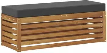 vidaXL Hocker Bank Akazien-Massivholz, natur und anthrazit