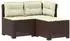 vidaXL Garten-Sofa 3-Sitzer mit Kissen, Rattan-Look PP, braun (8011908)