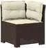 vidaXL Garten-Sofa 3-Sitzer mit Kissen, Rattan-Look PP, braun (8011908)