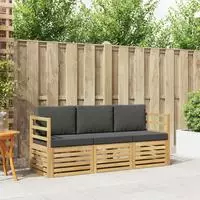 vidaXL Sofagarnituren 3 stk. Wei&szlig; und Anthrazit Polyester