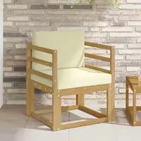 vidaXL Outdoor-Sofa Polyester Wei&szlig; und Creme