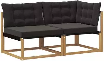 vidaXL Outdoor-Sofagarnitur Massivholz Akazie, wei&szlig; (901655)