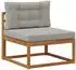 vidaXL Outdoor-Sofagarnitur mit Kissen, 5-tlg., natur/hellgrau (3367444)