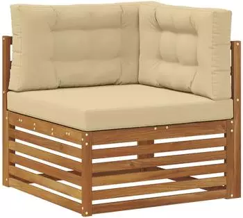 vidaXL Ecksofa Outdoor Akazienholz massiv, natur (900571)
