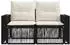 vidaXL Gartensofa 2-Sitzer Polyrattan schwarz (42026698)