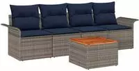 vidaXL Gartensofa-set 5 stk. 4-Sitzanzahl Grau und Marineblau