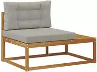 vidaXL Outdoor Endsofa mit Kissen Natur 115 x 83 x 73 cm