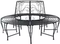 vidaXL Baumbank 8 -Sitzer &Oslash; 160 x 89 cm steel Schwarz Rund