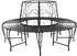 vidaXL Baumbank rund, 8 Sitze, Ø160cm, Stahl schwarz (42029523)