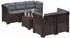 vidaXL Gartensofa 5-Sitzer Rattan-Look PP braun (3443913)