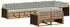 vidaXL Outdoor-Sofagarnitur mit Kissen 8-tlg., natur und hellgrau (3383494)