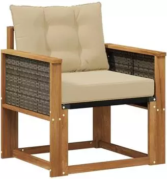 vidaXL Outdoor Mittelsofa Akazien-Massivholz, Textilene, natur (3438865)