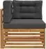 vidaXL Ecksofa Outdoor Akazienholz massiv, natur (900570)