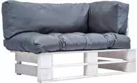 vidaXL Garten-Palettensofa mit Grauen Kissen Kiefernholz