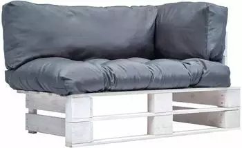vidaXL Garten-Palettensofa Kiefernholz mit grauen Kissen (277381)
