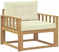 vidaXL Outdoor Mittelsofa Polyester Wei&szlig;