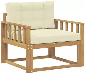 vidaXL Outdoor Mittelsofa Polyester wei&szlig;