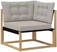 vidaXL Outdoor Ecksofa Massivholz Akazie Wei&szlig;
