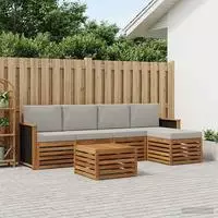 vidaXL Outdoor-Sofagarnitur 6 stk. Natur und Hellgrau