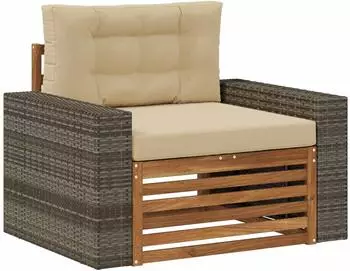 vidaXL Outdoor Mittelsofa Massivholz Akazie, natur (3438957)