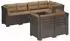 vidaXL Gartensofa 7-Sitzer Rattan-Look PP hellgrau (3444172)