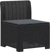vidaXL 1-Sitzer Garten-Sofa mit Kissen Rattan-Look PP Anthrazit