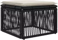 vidaXL Fu&szlig;hocker Schwarz Poly-Rattan