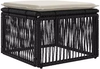 vidaXL Fu&szlig;hocker Poly-Rattan, schwarz (42026722)