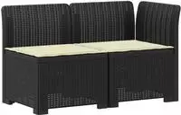 vidaXL 2-Sitzer Garten-Sofa mit Kissen Rattan-Look PP Anthrazit