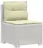 vidaXL Gartensofa 5-Sitzer mit Kissen, Rattan-Look PP, weiß (3444094)
