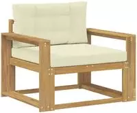 vidaXL Outdoor Mittelsofa Polyester Wei&szlig;