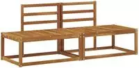 vidaXL Outdoor End Sofa 2 St&uuml;ck Natur 182,5 x 63 x 73 cm