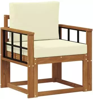 vidaXL Outdoor-Sofa massives Akazienholz und Polyester, natur (3436242)