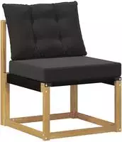 vidaXL Outdoor Mittelsofa Massivholz Akazie und Textilene Stoff Wei&szlig;