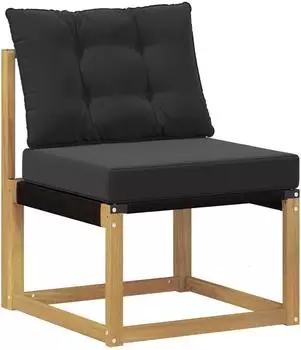 vidaXL Outdoor Mittelsofa Akazien-Massivholz & Textilene, wei&szlig; (901603)