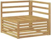 vidaXL Outdoor Ecksofa Massivholz Akazie Wei&szlig; 83 x 83 x 73 cm