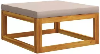 vidaXL Modulares Fu&szlig;teil mit Kissen, 100% Polyester, Solid-Acacia natur