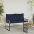 vidaXL Gartenbank mit Kissen, grau/marineblau, 118x55x82cm