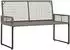 vidaXL Gartenbank mit Kissen, grau/marineblau, 118x55x82cm